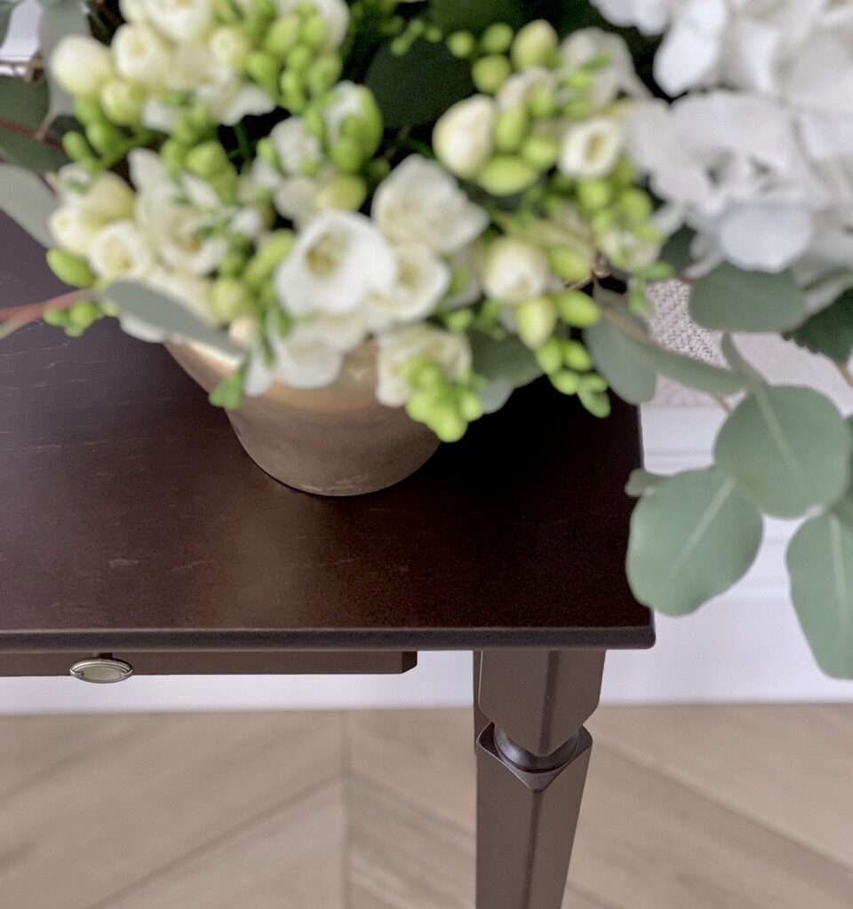 Konsola drewniana/ stolik drewniany z szufladą Caroline 60cm styl Modern Classic
