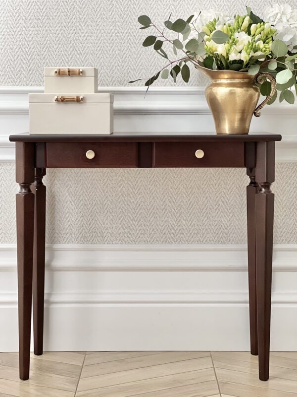 Klasyczna konsola drewniana z szufladami Caroline 100cm styl Modern Classic