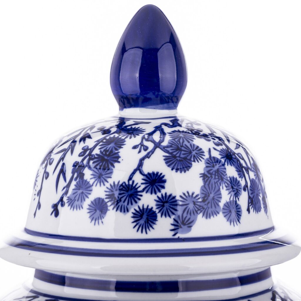 Amfora ceramiczna niebiesko-biała  hampton Blue Ginger Jar 24x46cm