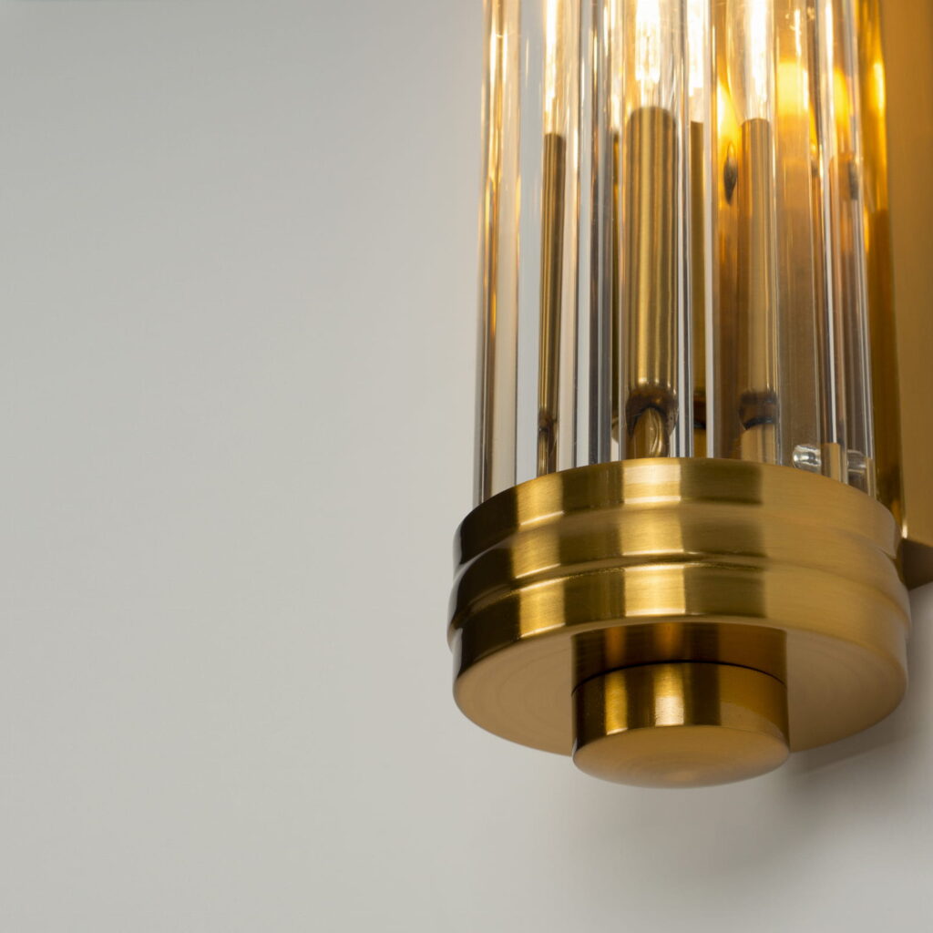 Kinkiet szklany złoty Art Deco Gold III