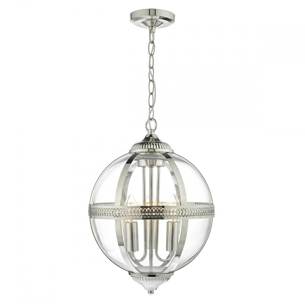 Lampa wisząca kula Viena III Silver 32 cm