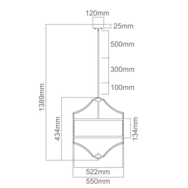 Lampa wisząca z abażurem Tracy M srebrna