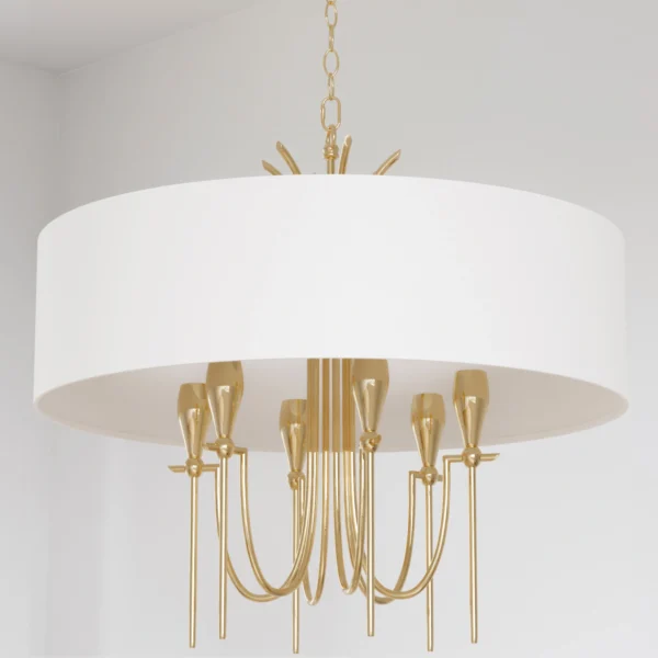 Lampa wisząca złota z białym abażurem Daphne