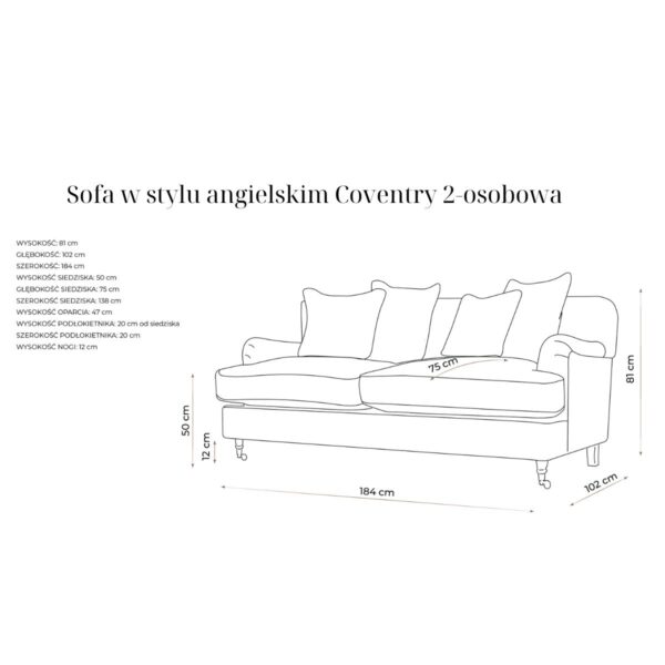 Sofa w stylu angielskim Coventry 2,5-osobowa