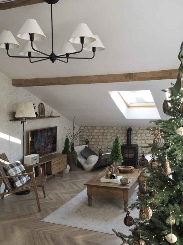 Żyrandol do sypialni w stylu farmhouse Cheldon Black I