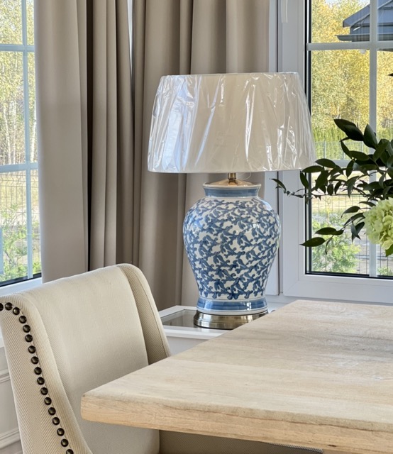 Lampa stołowa ceramiczna hampton Blue&white Ginger Jar VIII
