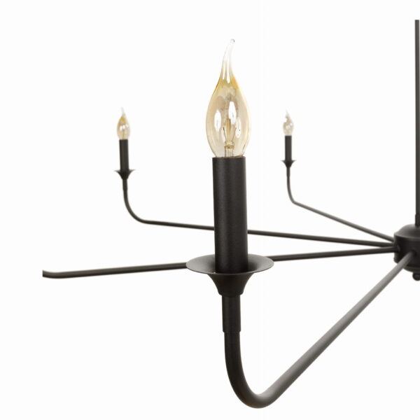 Duży żyrandol w stylu farmhouse Vernon Black śr.150cm