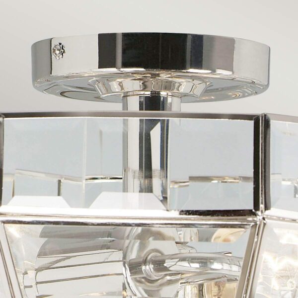Plafon szklany w stylu art deco Silver