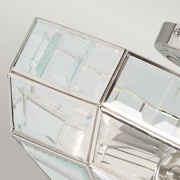 Plafon szklany w stylu art deco Silver