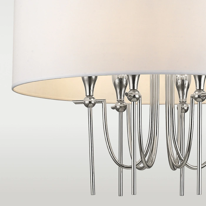 Lampa wisząca srebrna glamour z abażurem Daphne