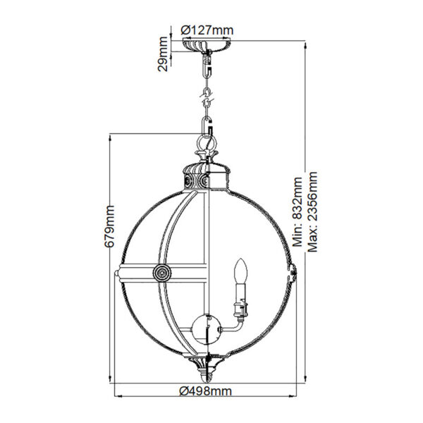 Lampa wisząca Adriane - Antyczny nikiel