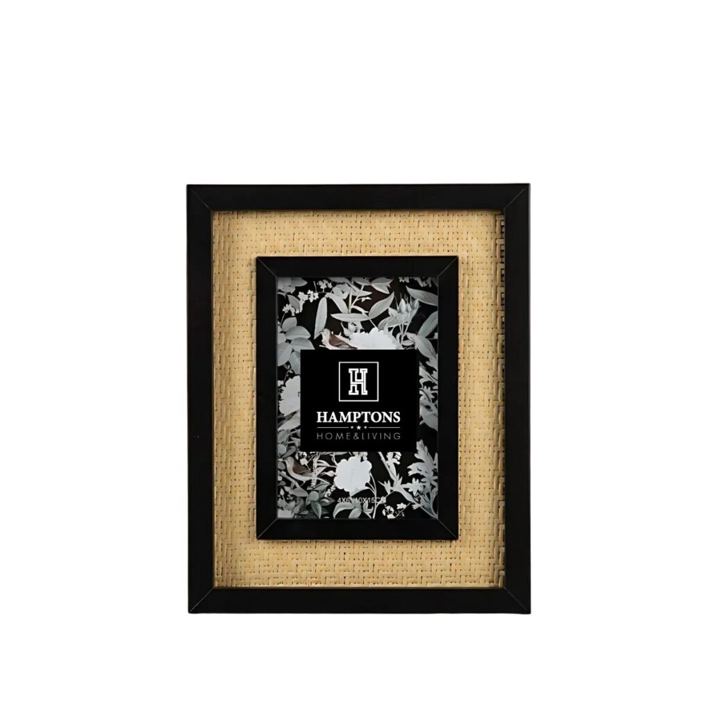 Czarna ramka na zdjęcia z plecionką Modern Farmhouse 25x20cm