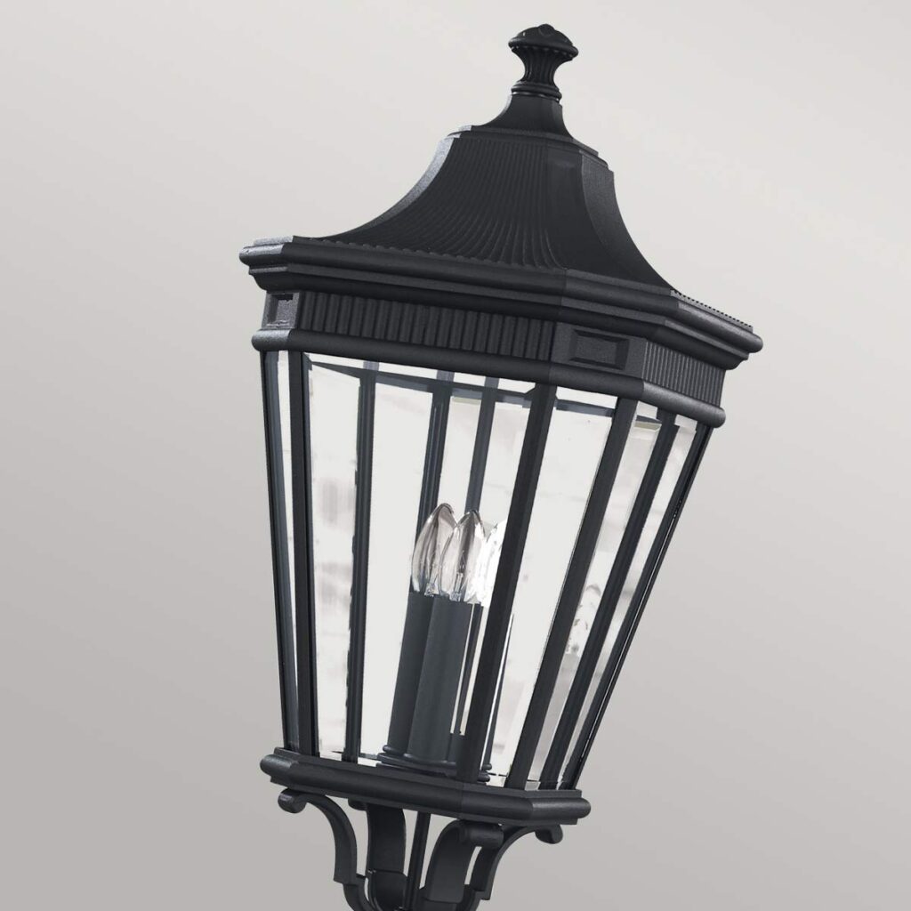 Stylowa duża czarna latarnia ogrodowa Cotswold 3