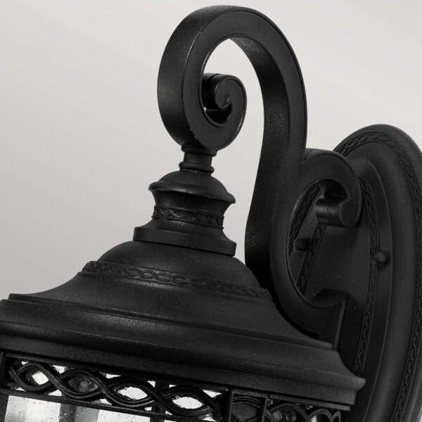 Czarny duży kinkiet zewnętrzny typu latarnia English Bridle 3