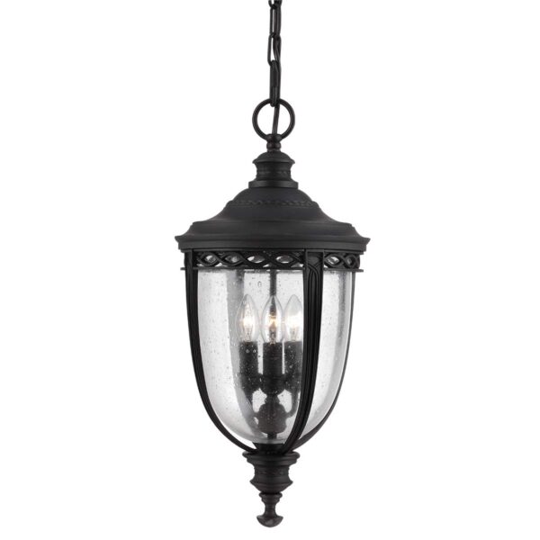 Czarna duża lampa wisząca ogrodowa typu latarnia English Bridle 3