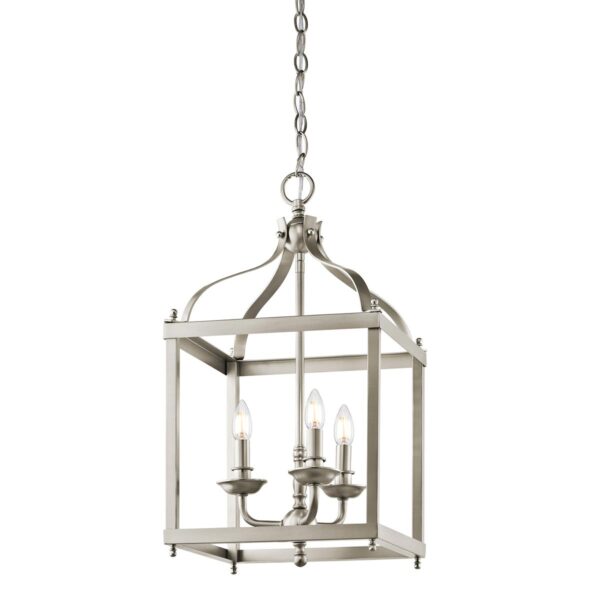 Średnia lampa wisząca typu klatka Lark Szczotkowany nikiel