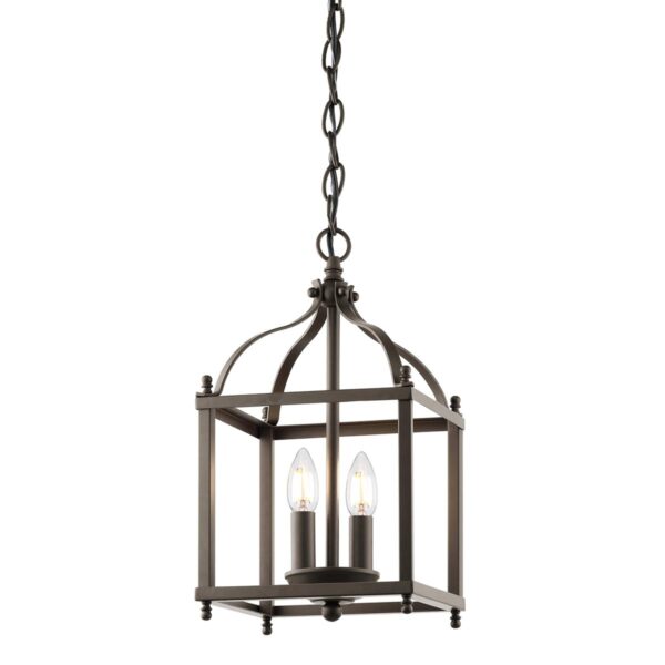 Mała lampa wisząca typu klatka Lark Stary brąz