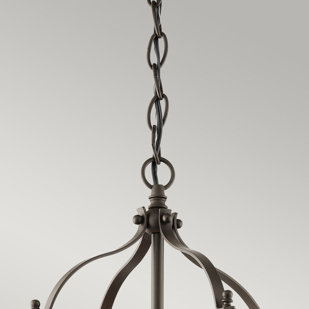 Mała lampa wisząca typu klatka Lark Stary brąz