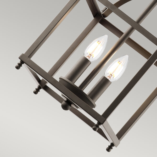 Mała lampa wisząca typu klatka Lark Stary brąz