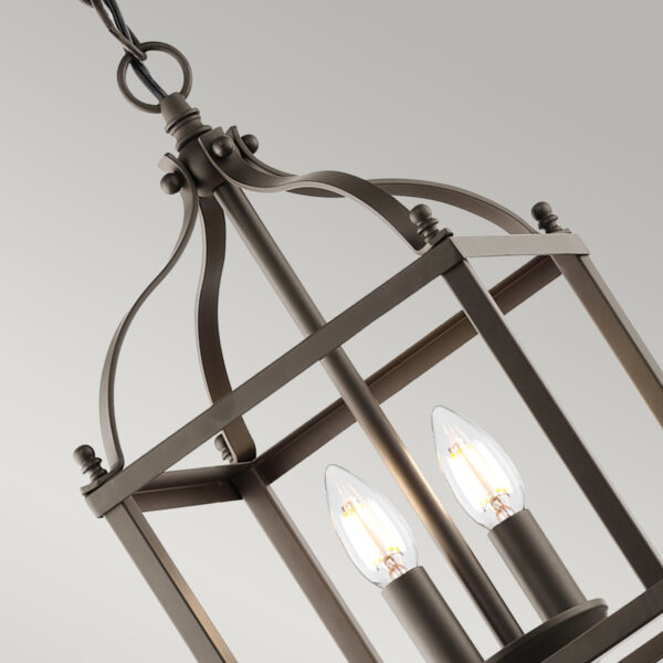Mała lampa wisząca typu klatka Lark Stary brąz