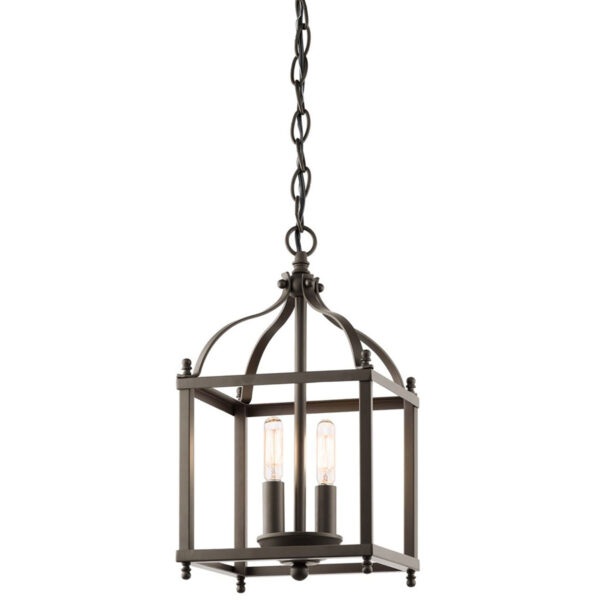 Mała lampa wisząca typu klatka Lark Stary brąz