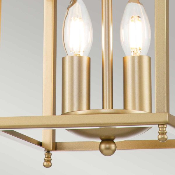 Mała lampa wisząca typu klatka Lark Naturalny mosiądz