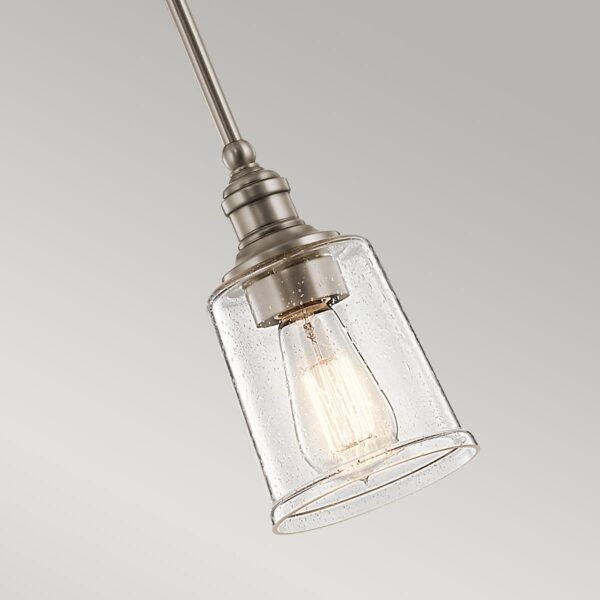 Lampa wisząca do kuchni styl vintage Waverly 1 nikiel