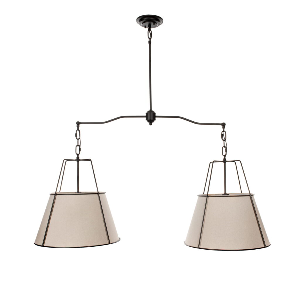 Czarna lampa nad stół do jadalni Deborah Modern Farmhouse
