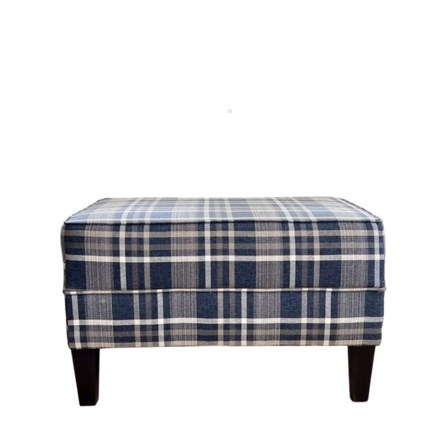 Puf tapicerowany w kratę Owen styl Modern Country