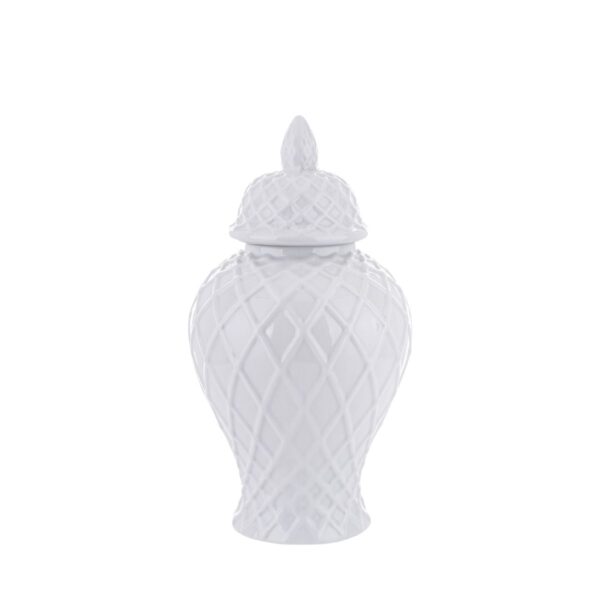 Biała amfora ceramiczna z pokrywą 37cm