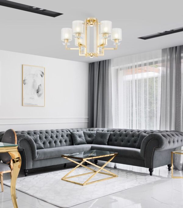 Złota Lampa sufitowa Art Deco Aurora Luxe