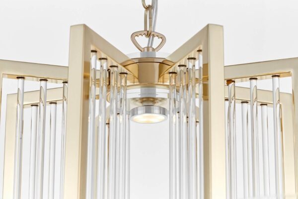 Żyrandol Art Deco złoty do salonu Aurora Luxe