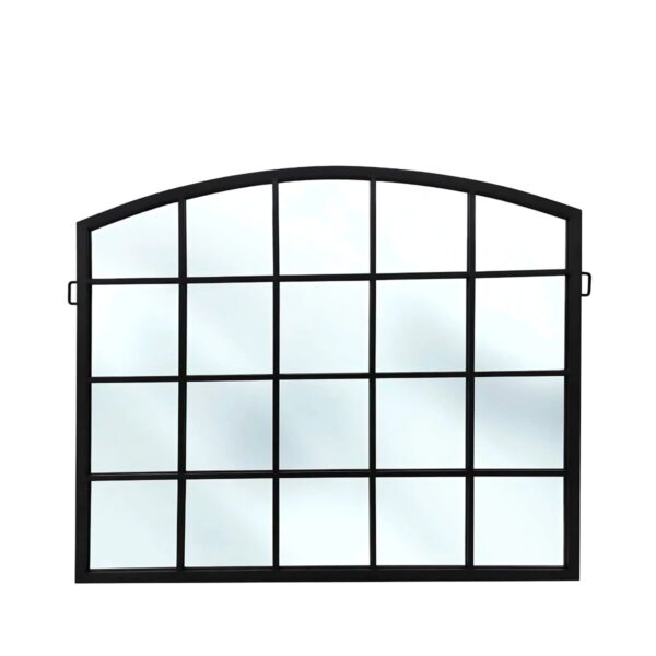 Lustro typu okno w czarnej metalowej ramie 76x90cm