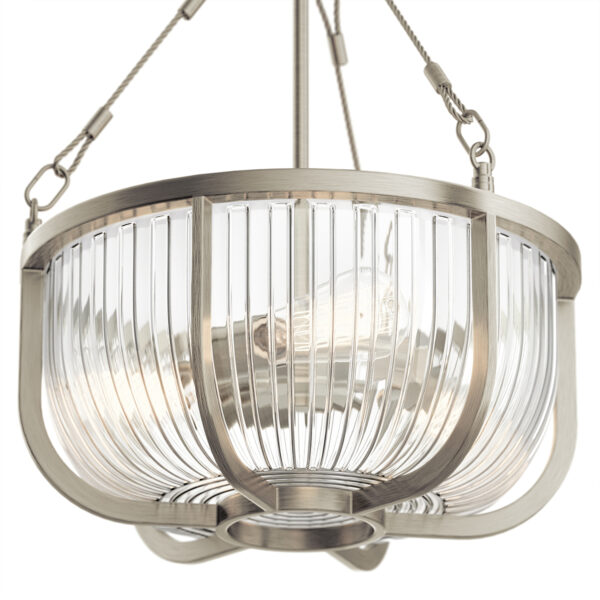Niklowana lampa wisząca w stylu art deco Evan