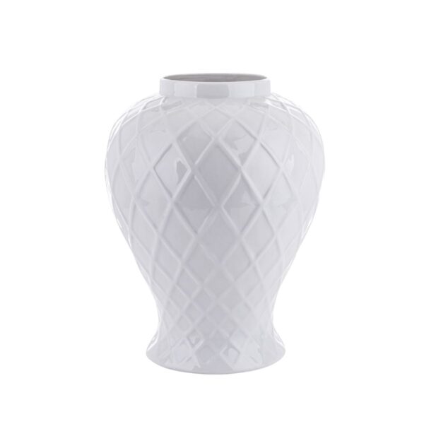 Biała amfora ceramiczna z pokrywą 51cm