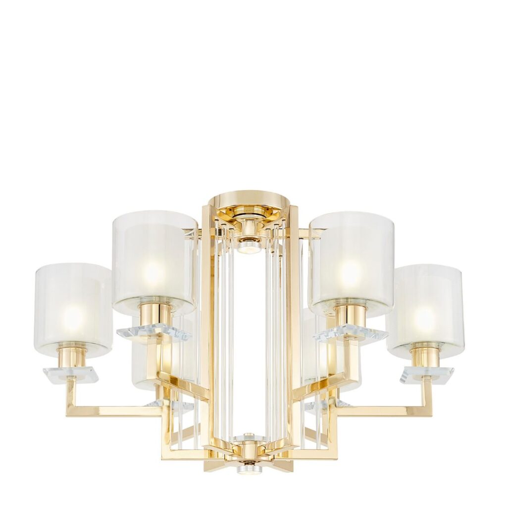 Złota Lampa sufitowa Art Deco Aurora Luxe