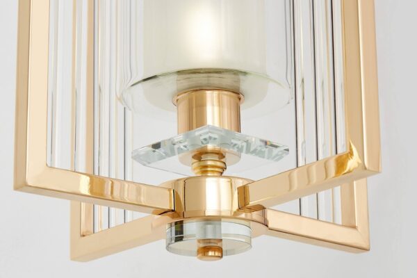 Złota lampa wisząca Art Deco Aurora Luxe