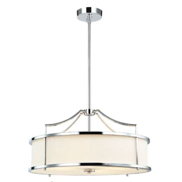 Lampa wisząca z abażurem Glenn M srebrna