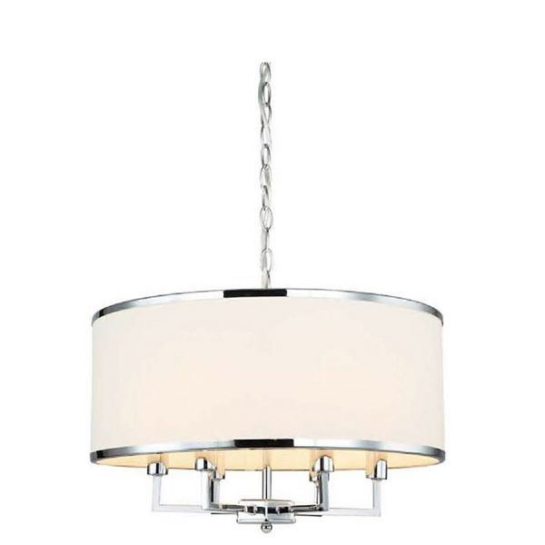 Lampa wisząca z abażurem Janet M srebrna