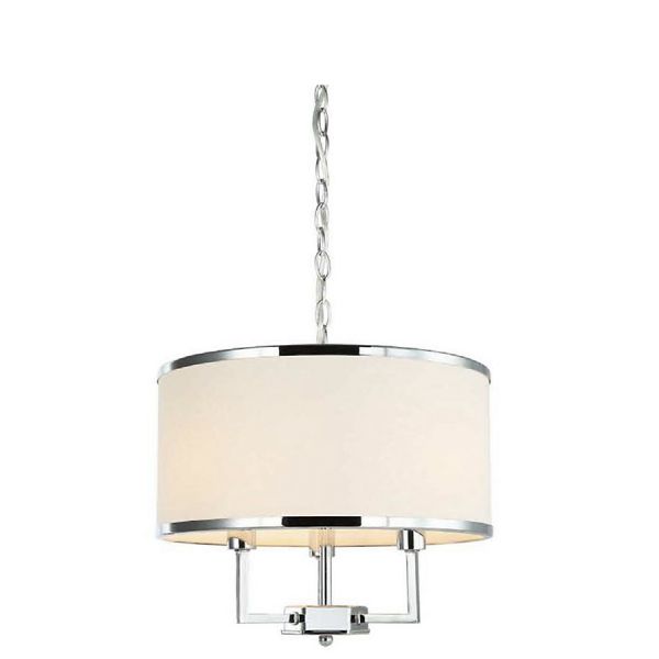 Lampa wisząca z abażurem Janet S srebrna
