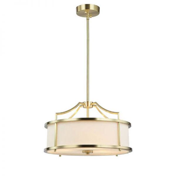 Lampa wisząca z abażurem Glenn S złota