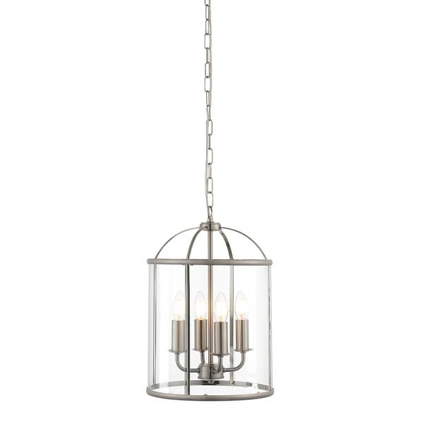 Lampa wisząca srebrna latarnia Lambert 4