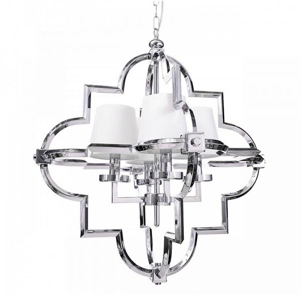 Lampa wisząca ażurowa srebrna klatka Zuma Silver&Black