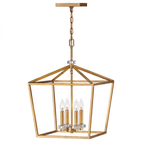 Lampa wisząca złota do jadalni typu klatka Sante 4L