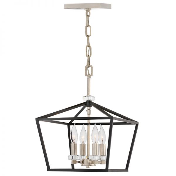 Lampa wisząca czarna do jadalni typu klatka Sante 4M
