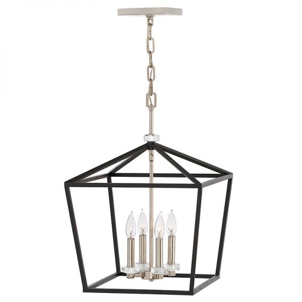 Lampa wisząca czarna do jadalni typu klatka Sante 4L