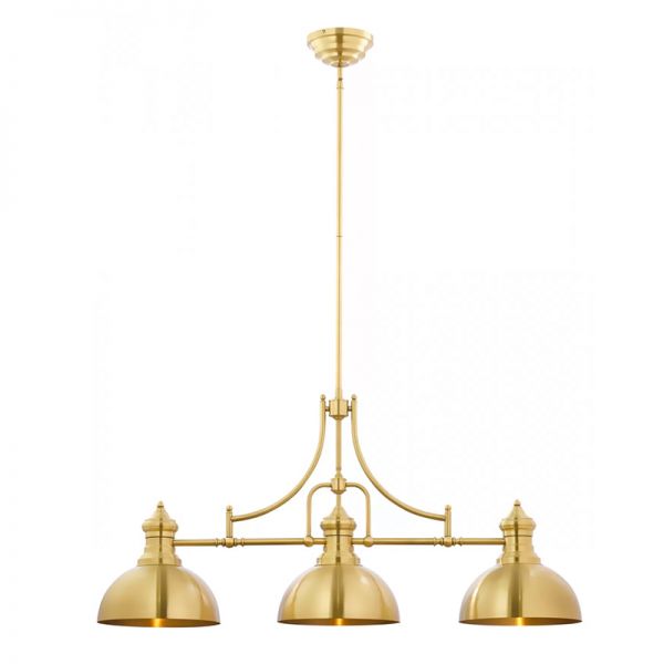Złota lampa wisząca do kuchni/jadalni potrójna Lucas Gold 3