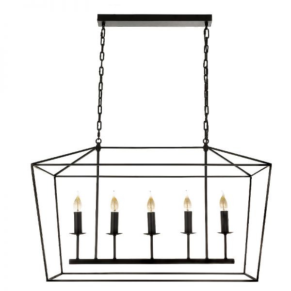 Lampa wisząca do jadalni w stylu farmhouse czarna Georgia L