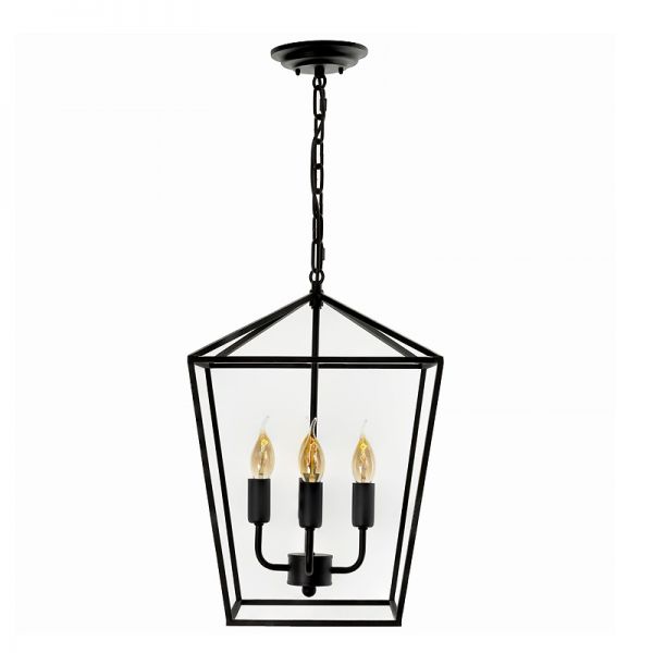 Lampa wisząca do hallu w stylu farmhouse czarna Georgia S