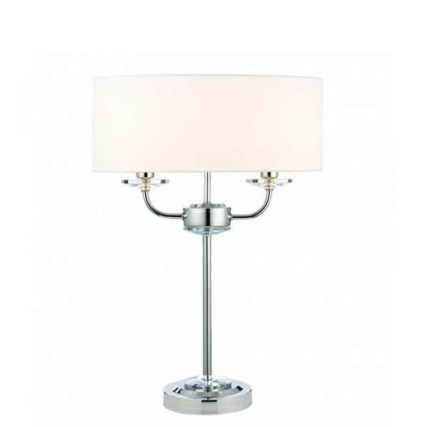Nowoczesna lampa stołowa Kimberly silver